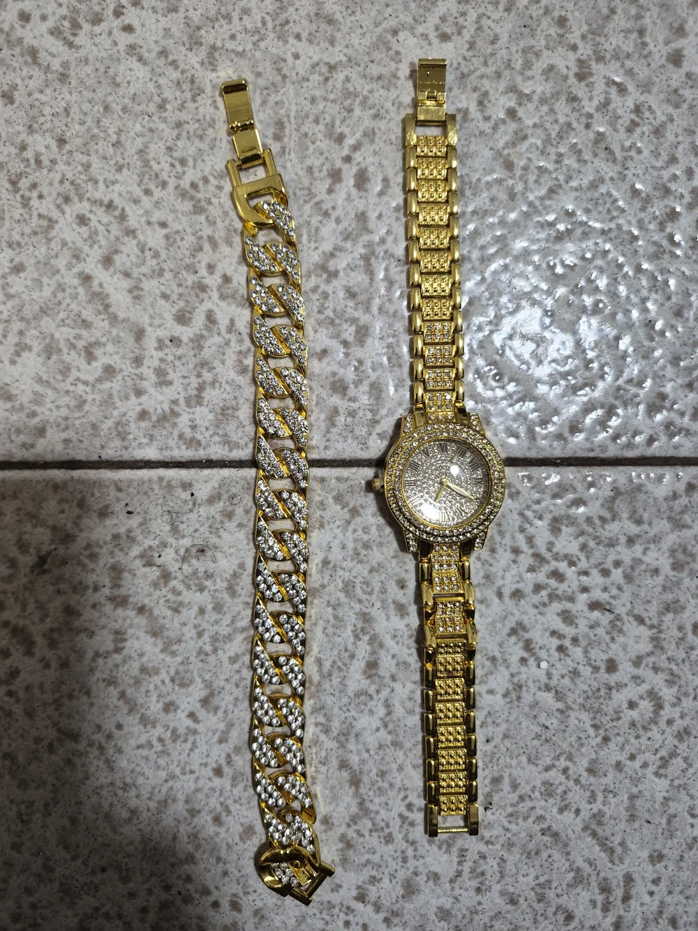 Gold Crystal-Accent Women's Watch and Bracelet Set